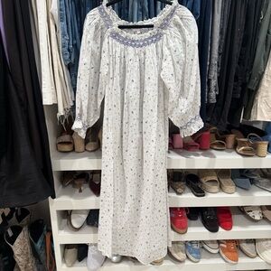 Floral White and Purple Women's Nightdress If Only If